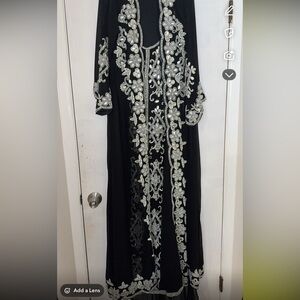 Black Embellished Top with Heart Design